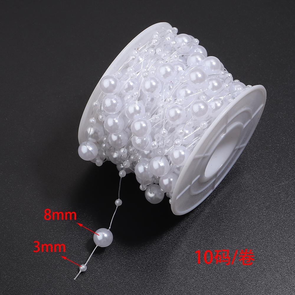 5Yards ABS Imitation Pearl Bead Chain Line Cord Thread Trim For DIY Wedding Party Decoration Jewelry Making Crafts Accessories