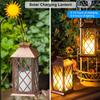 LED Solar Lantern Outdoor Hanging Lantern Water Resistant Flickering Flameless Candle Light