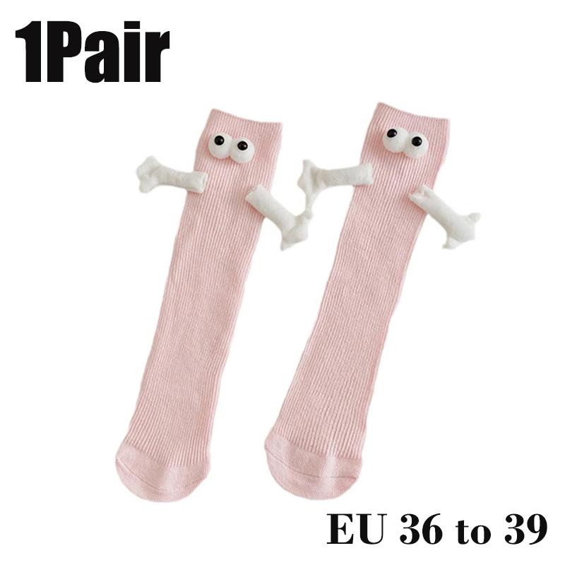 10Pairs Club Celebrity Ins Fashion Funny Creative Magnetic Attraction Hands Black White Cartoon Eyes Couples Sox Socks
