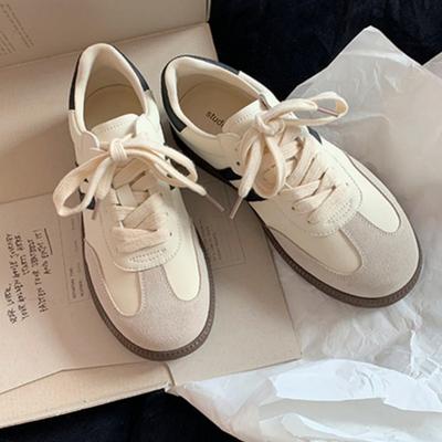 Повседневная спортивная обувь в стиле ретро All-match Color Matching на толстой подошве Обувь Dexun из натуральной кожи Женская обувь