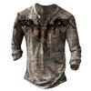 Men's Long Sleeve Punk Style Fashion T-Shirt Spring and Autumn Causal Vintage T Shirts