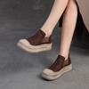 Fashion GKTINOO 2024 Autumn New Retro Genuine Leather Flat Platform Shoes Comfortable And Versatile Commuting Women's Slip-on Shoes