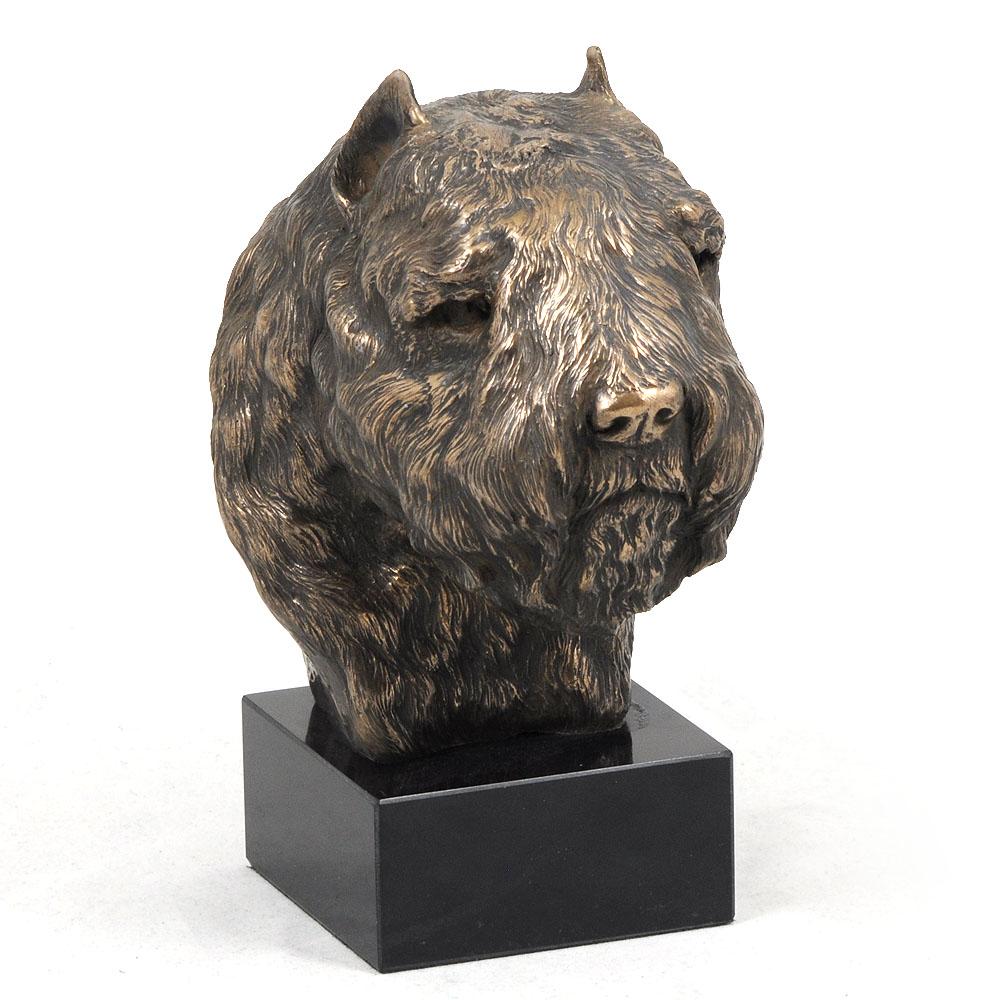 Bouvier Des Flandres, Flanders Cattle Dog - Dog Statue, Bust On Stone Base, Sculpture, Trophy for Dog Show by Art-Dog Brand