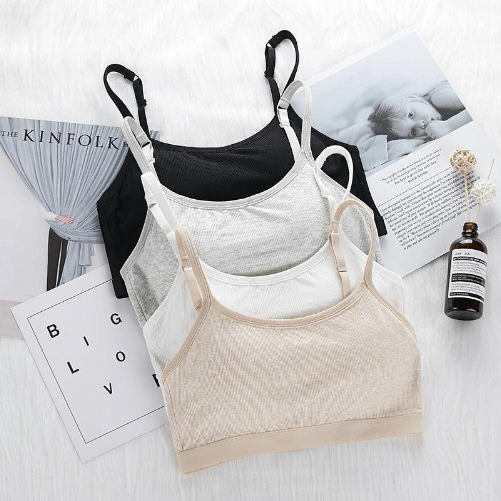Женский бюстгальтер в рубчик, регулируемый бюстгальтер на тонких бретельках, беспроводной бюстгальтер без косточек, повседневные бюстгальтеры с застежкой сзади, спортивный бюстгальтер без косточек