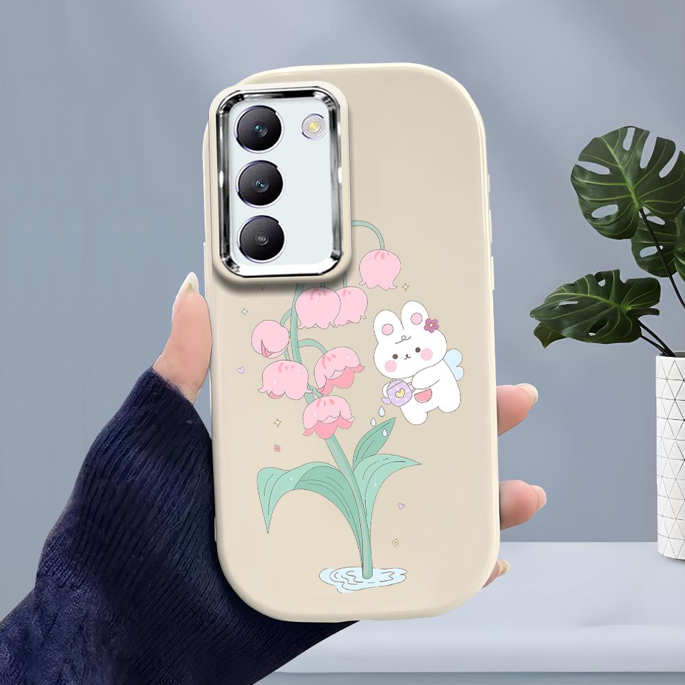 For OPPO A18 A38 A54 A60 A96 Reno12 F 8T 8Z Vivo V30 V40 Y15s Y22 Y27 Y30 Y36 Cartoon Flower Rabbit Soft Silicone Phone Case
