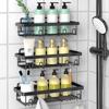 4 Pack Shower Organizer Rack for Inside Shower Large Capacity Rustproof Stainless Steel Bathroom Wall Storage Shower Basket