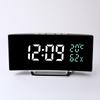 Living Room Curved Screen LED Mirror Digital Temperature and Humidity Electronic Clock Home Desktop Sleeping Alarm Clock Bedside Clock Gift