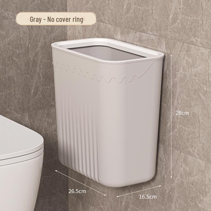 Punch-Free Wall-Mounted Trash Can with Lid - Large Capacity for Kitchen, Bathroom, or Living Room
