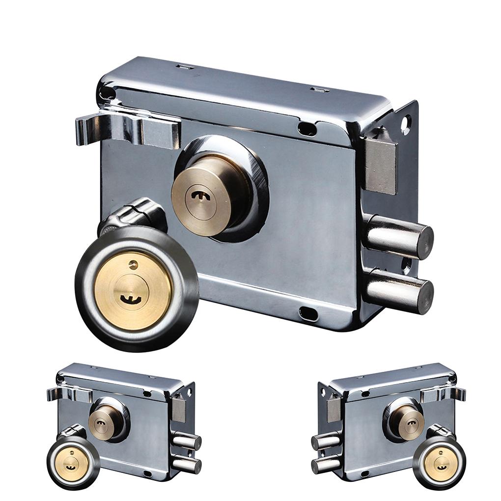 Antique Heavy-Duty Smooth Lock Front Door Padlock with Key Household Gear Universal House Locking Accessory