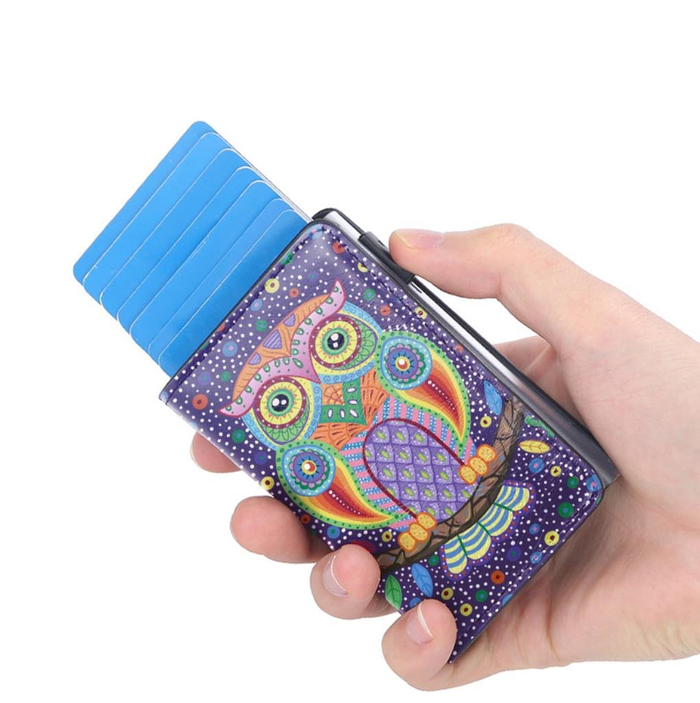 Держатель для кредитных карт с автоматическим выдвижным защитным чехлом для карт, премиальный держатель для карт, тонкий кошелек с отделением для бумажных денег