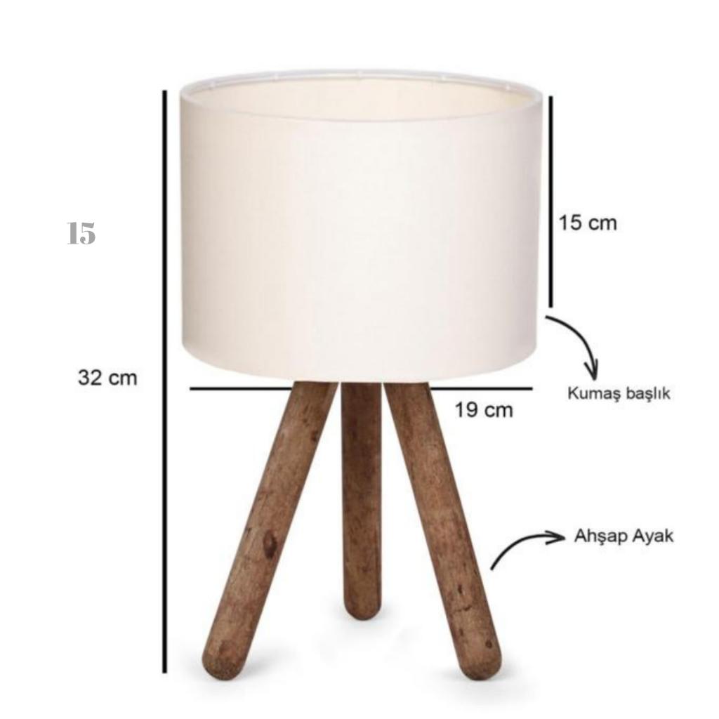 Натуральный деревянный цилиндрический абажур из кремовой ткани для комнаты молодежи, спальни, угла для чтения