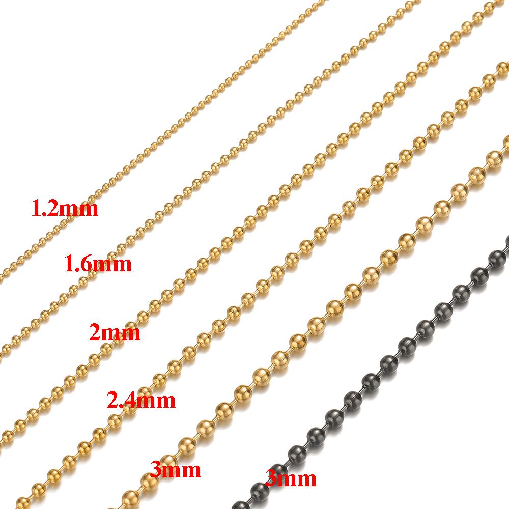 5 м/лот золотые черные бронзовые серебристые металлические шариковые цепочки 1,2-4 мм для самостоятельного изготовления ожерелий ювелирных изделий фурнитуры аксессуары