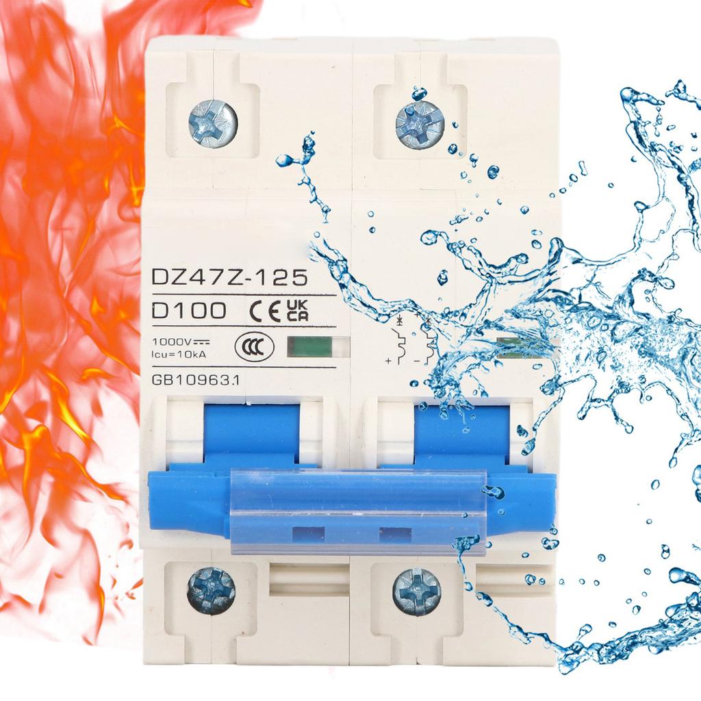 Circuit Breaker 2P D 47 125 100A DIN Rail ature Circuit Breaker for Solar PV System 1000V