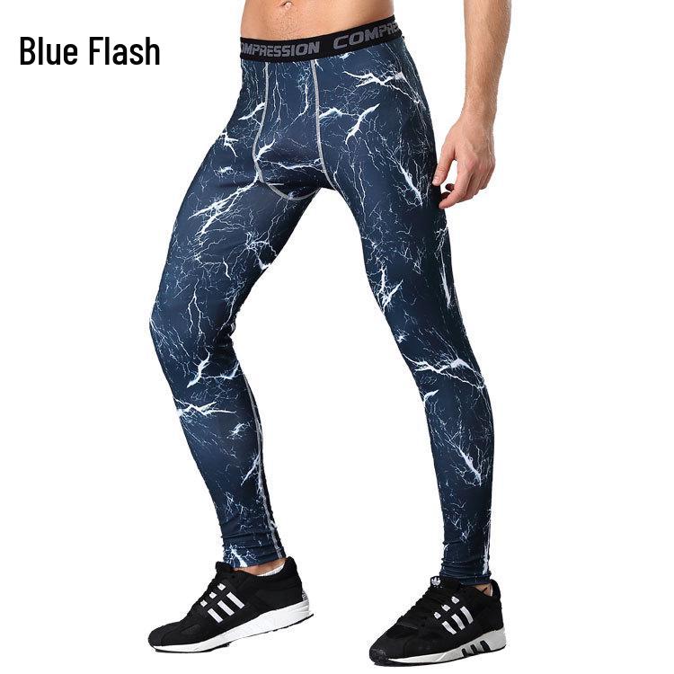 Мужские быстросохнущие компрессионные тайтсы для бега с камуфляжным принтом