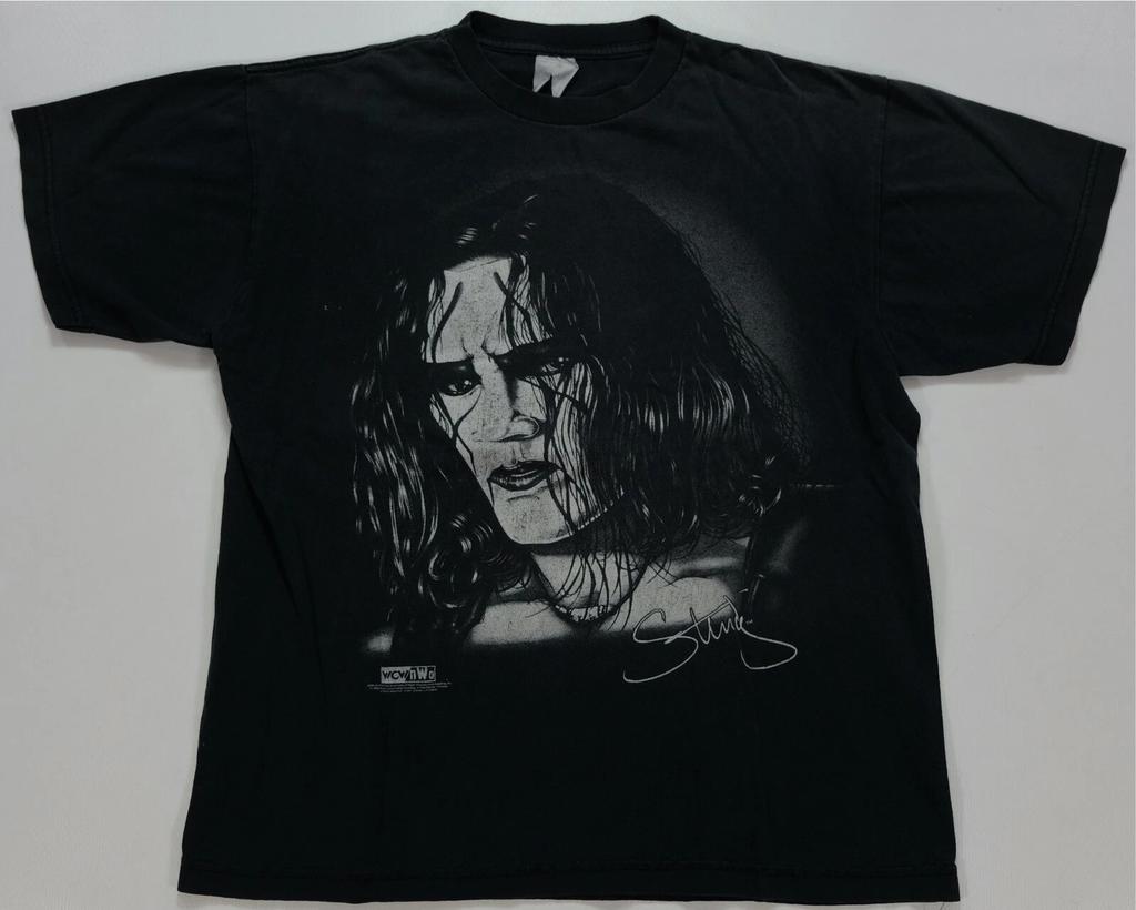 Редкая винтажная футболка T-AMERICA Sting Big Face 1998 90-х годов Борьба WCW NWO Черная