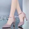 Thick-heeled High-heeled Shoes Female Fairy Wind Summer New All-match Girl Pointed Toe Strap Sandals for Women’s