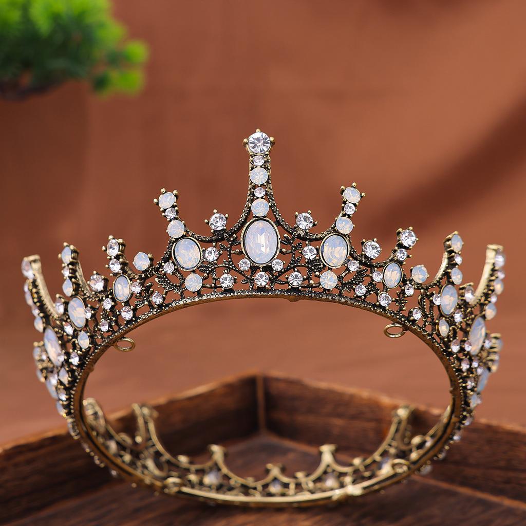 Весь круг диадемы невесты Европейская и американская диадема из страз Аксессуары для волос Свадебное платье День рождения Аксессуары для волос