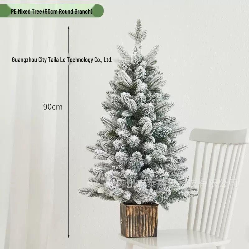 456090cm Small Snowy Green Christmas Tree Ornament for Desktop Decoration