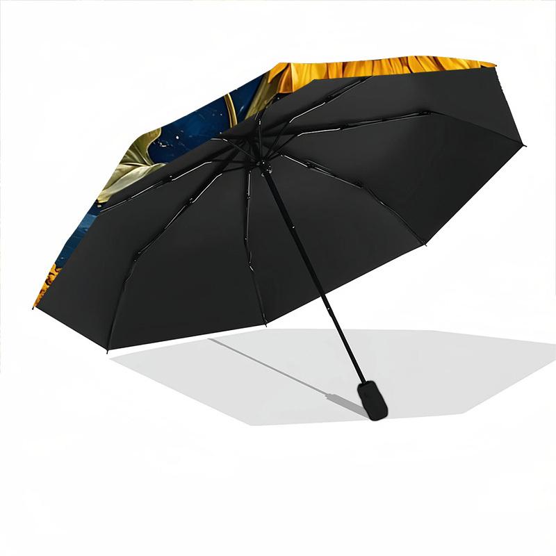 1pc Moon Sunflower Automatic Open/close Umbrella, 8-Rib sturdy structure, Auto Folding/Opening, Portable Travel Umbrella for Women,220