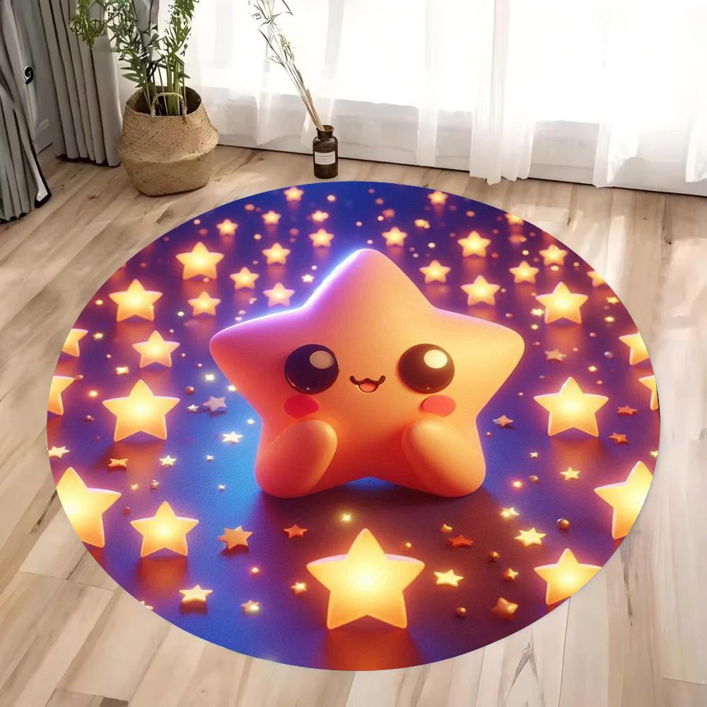 Pumpkin Head Bat Castle Halloween Round Carpet Floor Mat Suitable for Children's Bedroom Decor Living Room Round Rugs for Gifts