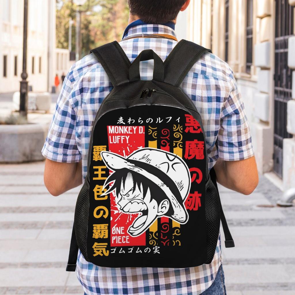 Рюкзак One Piece для женщин и мужчин, водостойкий, для колледжа, школы, сумка с принтом Луффи, школьная сумка