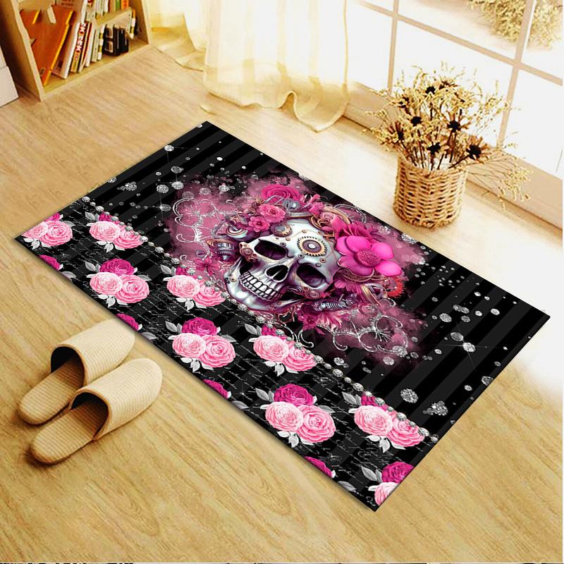 Skull Carpet Rug for Living Room Bedroom Home Sofa Decoration,Kids play Non-slip Floor Mat