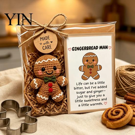Decorative Pendant for Winter Festivals Emotional Support Crochet Doll Christmas Decoration, Handmade Knitted Snowman/Tree/Bird/Gingerbread