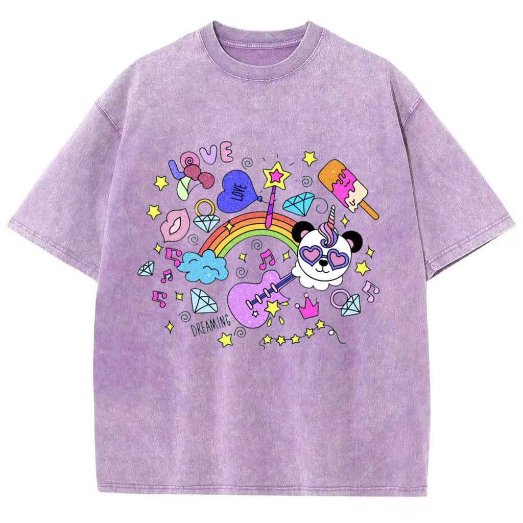 Футболка женская с милыми элементами из мультфильма, свободная, с коротким рукавом, унисекс, повседневная, базовая, простая