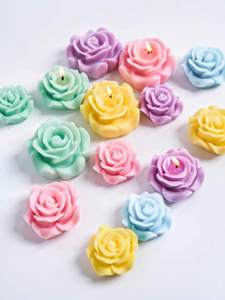 DIY 3D Rose Flowers Silicone Candle Mold Handmade Soap Chocolate Ornament Tool Aromatherapy Gypsum Resin Mould Home Decor