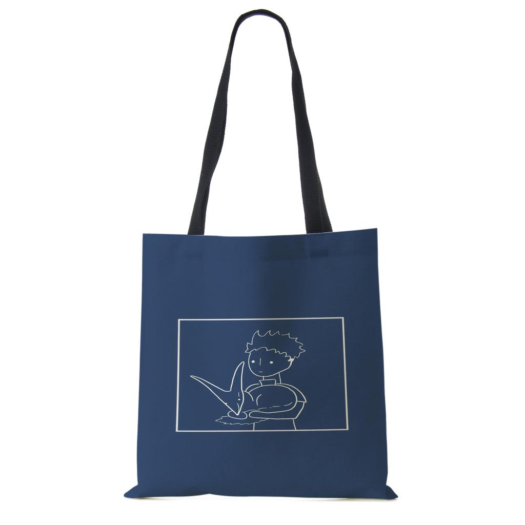 Классический мультфильм Маленький принц Лис Роза Принт Женские сумки-тоут Женские Повседневные Сумки через плечо Эко Сумки для покупок Для улицы KTY