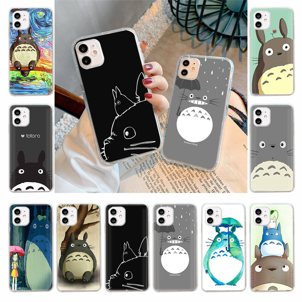 Чехол для Samsung A04 A14 A23 A34 A54 M23 M33 M52 M53 Realme 10 9 C30S C35 C55 VIVO Y02S Y21 Y51 X80 Pro Прозрачный чехол WI53 Тоторо