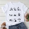 Yozgi futbolkalar Multfilm futbolka ayollar Kawaii Panda Yoga bosmasi Chiroyli ayollar futbolkasi Qisqa yengli futbolka Ayollar uchun kundalik top futbolka