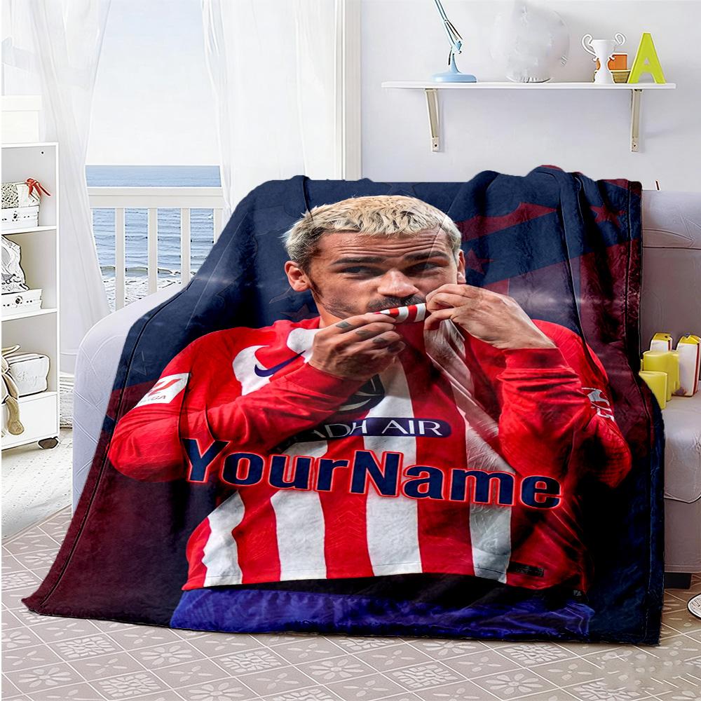 Atletico Madrid Customize Your Name Blanket Multi-purpose Personalized Blanket Warmthful Decor for Couch Livingroom Bed Home Decor