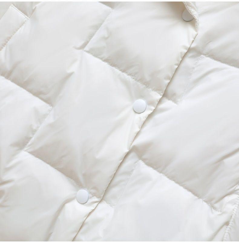 Женская легкая пуховая куртка - Повседневное короткое пальто с большим лацканом и воротником-стойкой для осени и зимы