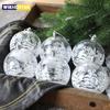 6pcsTransparent Snow Christmas Balls Pendants for Christmas Tree Decoration Clear Baubles Hanging Ornaments Xmas Navidad