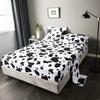Animal Cow Spotted Pattern Bed Hat Four-piece Bedding Set Bedroom Dormitory Bedding Decoration