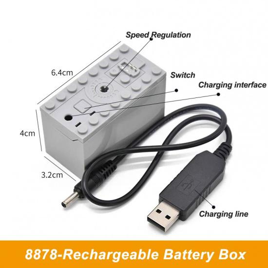 New Technical Rechargeable Battery Box 8878 MOC Building Blocks for Power Functions Motor Parts 8883 DIY Toy Bricks Cars