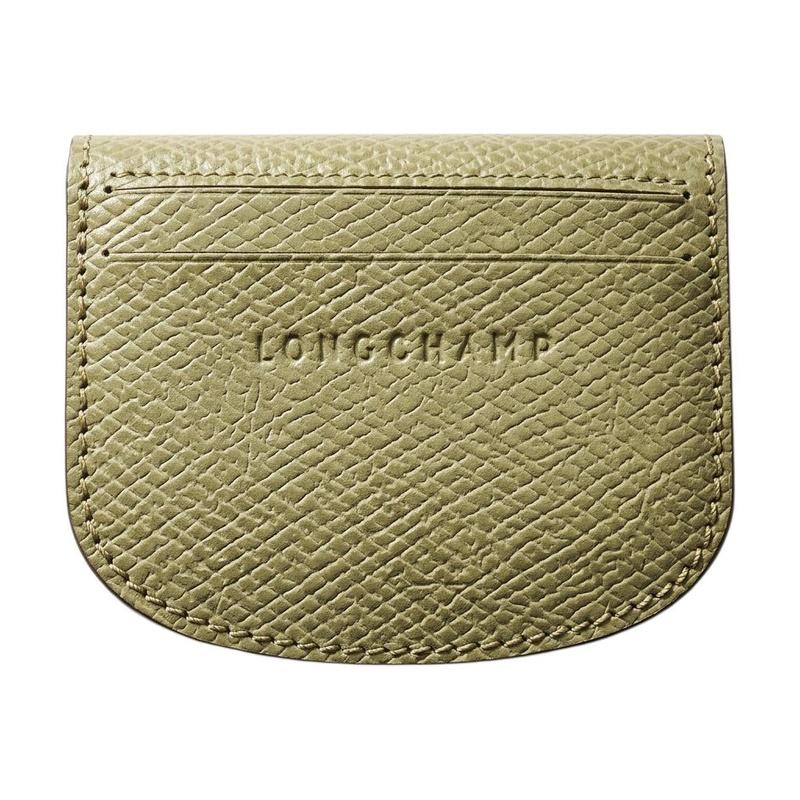 Longchamp Épure галопирующая лошадь тисненый золотой металлический аксессуар держатель для карт из коровьей кожи женский миндально-зеленый 30047HYZM70
