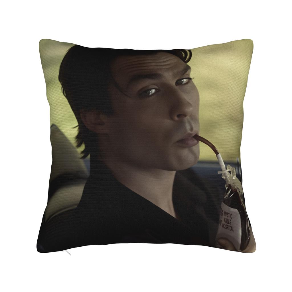Damon Salvatore The Vampire Diaries Pillow Case Soft Pillow Cover For Chair Sofa Home Decor Fashion Pillowcases