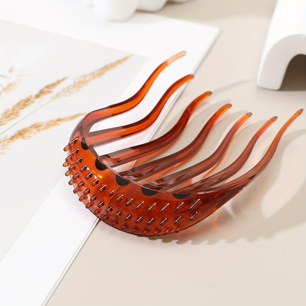 Простая пушистая расческа для волос «конский хвост» с 7 акриловыми зубцами, удлинитель для волос для девочек, элегантные вставки для заколок для волос, аксессуары