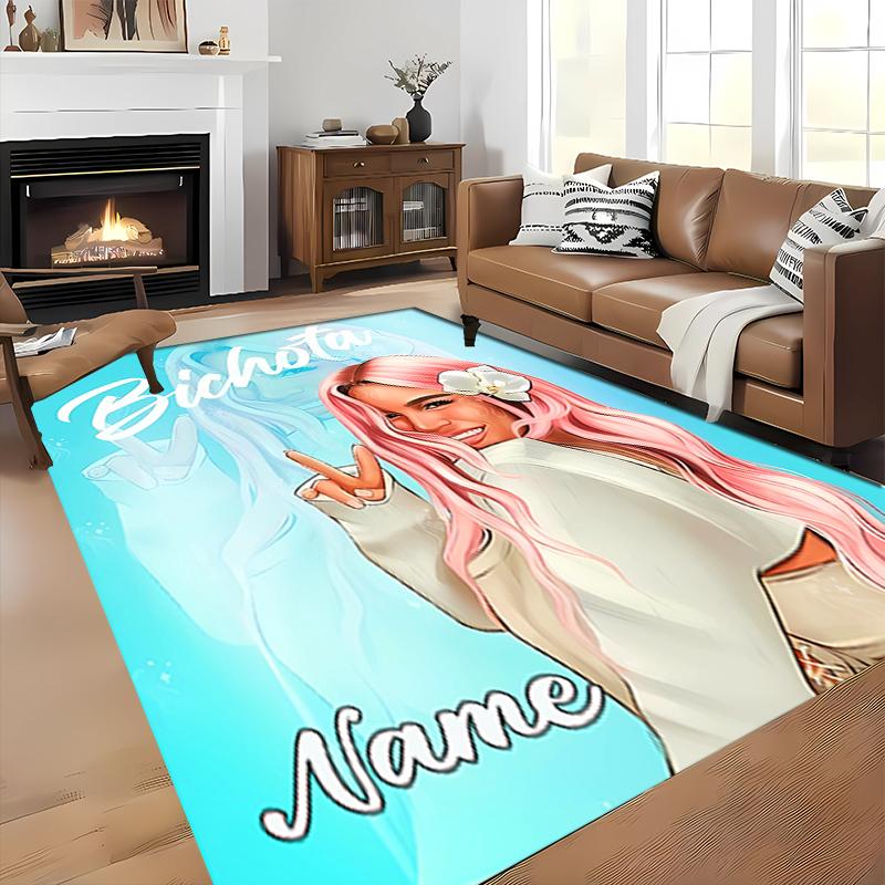 Custom personalization singer Karol G Area Rug - Perfect For Kitchen, Bathroom,Laundry Room Decor Large Size Available,Gift All Seasons