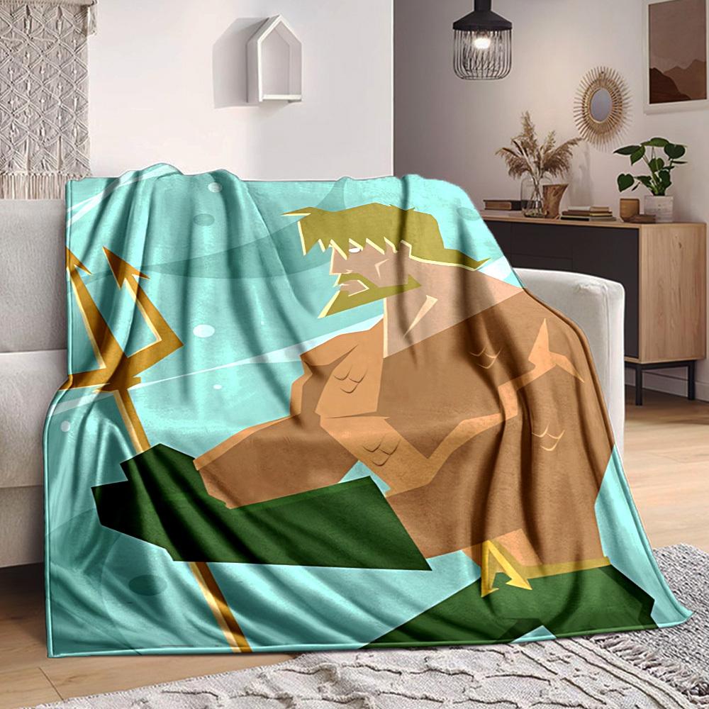 1pc Trident, Aquaman Blanket Polyester Fiber, All Season Comfort for Sofa, Bed, Office, Car, Camping Ideal Home Decor & Gift, Office Comfort