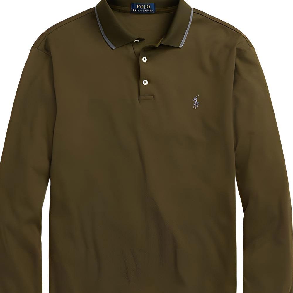 Polo Ralph Lauren FW22 Рубашка поло с принтом логотипа Мужские топы Зеленый MNPOKNI16822195-300