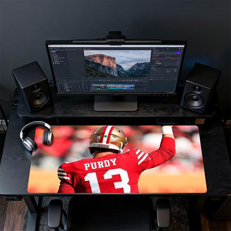 Brock Purdy Mouse Pad, Large Gaming Desk Mat, Non-slip XXL Mousepad for Laptop & Tablet, Mini PC Playmat with Stitched Edges
