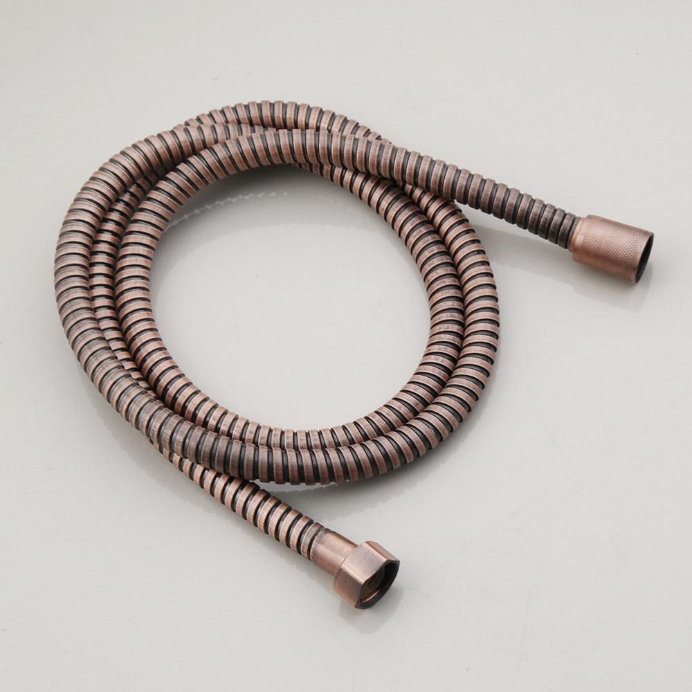 Antique Red Copper 8 inch Round Rainfall Shower Head & Hand Shower Head 1.5 Shower Hose Brass Handshower Bracket Wall Shower Arm