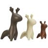 Home Décor Elk Family Matte Finish Ceramic Figurines - (Set of 3, Matte Brown)