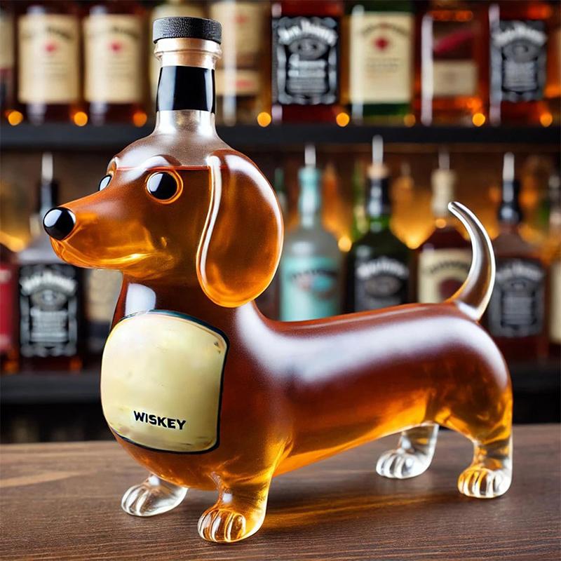 Бутылка виски в виде собаки таксы, 3D-скульптурный стакан для виски в форме таксы