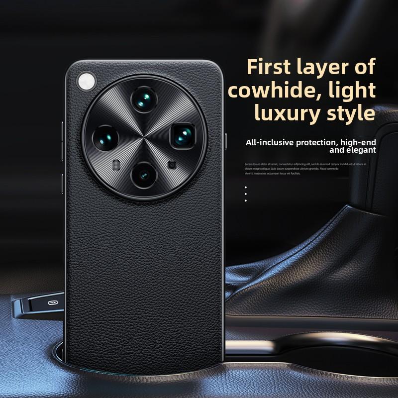 Premium Genuine Cowhide X8 Ultra X7 Litchi Leather Case for Oppo Find X8 Pro X8S Plus X6 Hardware Len Full Protection Hard Cover