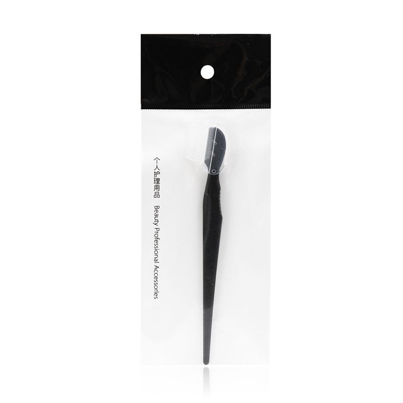Beauty Tool Black Mesh Small Head Straight Handle With Lid Eyebrow Trimmer