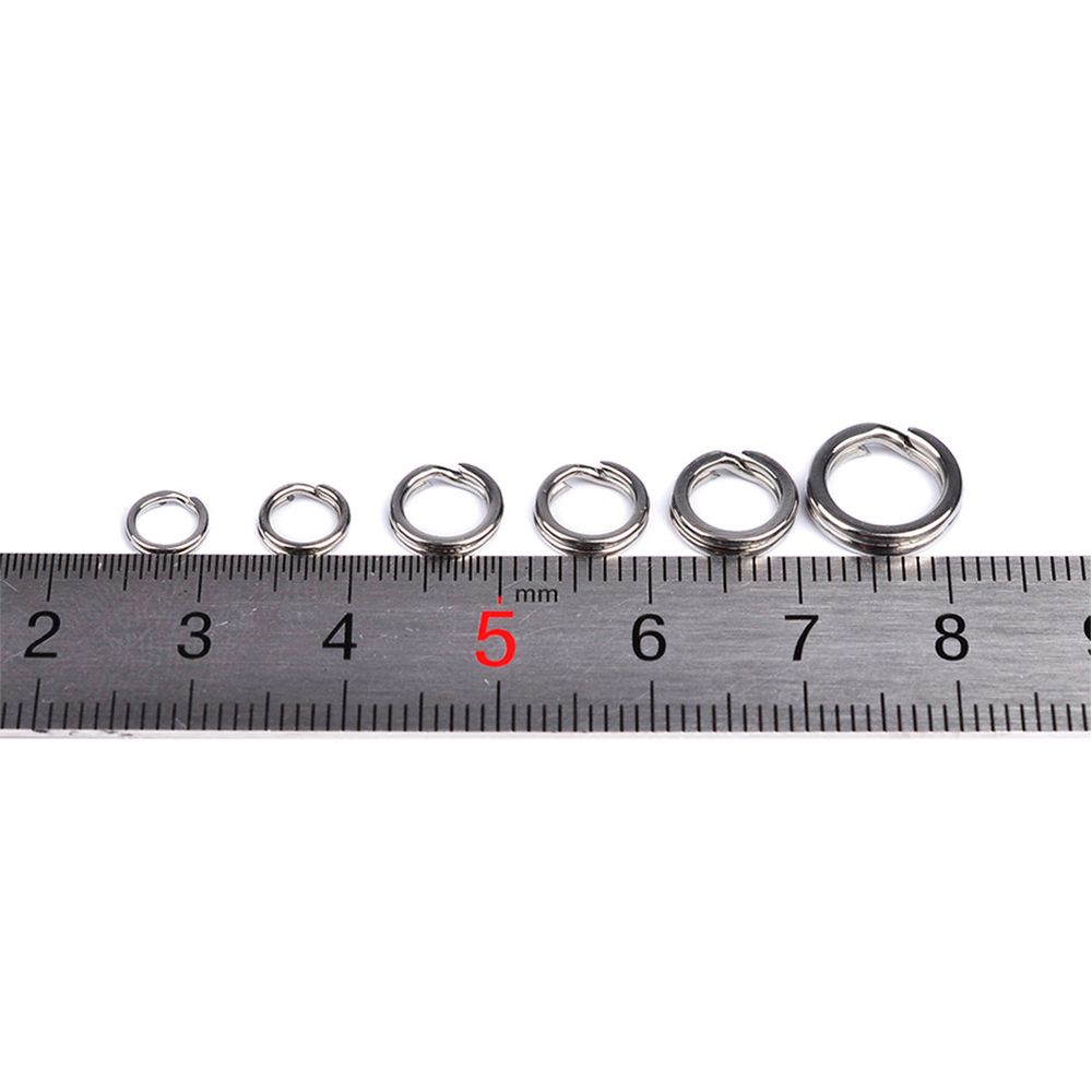 100pcs Hot Line Tackle 3#-8# Swivel Snap Fishing Split Rings Fish Connector Stainless Steel